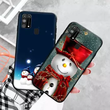 Черный чехол для Xiaomi Redmi 13C Note 9 iPhone XR 7 8 14 15 11 12 13 X XS Pro Max Samsung A25 S23 S24 FE Ultra Plus Snowman iPhone 14 бездна