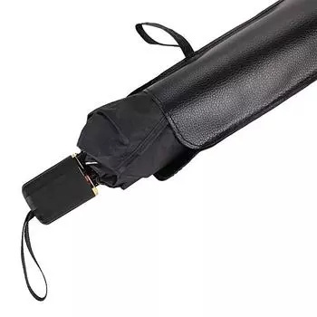 Черный чехол для зонта из искусственной кожи, портативный водонепроницаемый карман для хранения зонтика, водопоглощающая сумка для зонта, ультратонкая