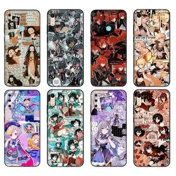 Черный чехол из ТПУ для Honor 8a Prime 8s 9 10X Lite 9A 9C 9X Premium Pro 9S чехол Genshin Impact аниме honor 8A