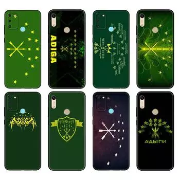 Черный чехол из ТПУ для Huawei Honor 8a Prime 8s Prime 9 Lite Honor 9A 9C 9X Premium 9x Pro 9S чехол с флагом Адыгеи honor 8A