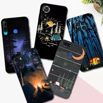 Черный чехол из ТПУ для Huawei P30 Lite P30 Pro P40 LITE EP Smart 2020, чехол «Ночное звездное небо» huawei P40 lite