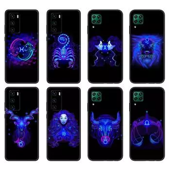 Черный чехол из ТПУ для Huawei P30 Lite P30 Pro P40, чехол для Huawei P40 LITE EP Smart 2020, чехол со знаками зодиака huawei P Smart 2020