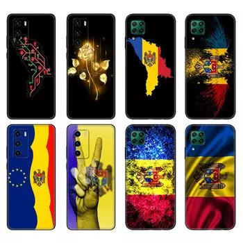 Черный чехол из ТПУ для Huawei P30 Lite P30 Pro P40, чехол для Huawei P40 LITE EP Smart 2020, чехол с флагом Молдовы huawei P Smart 2020
