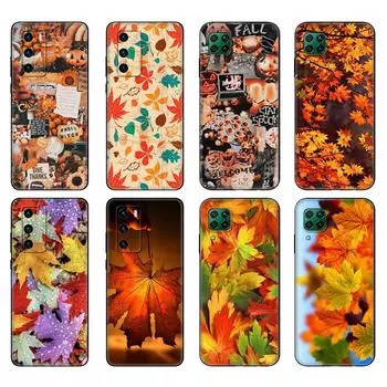 Черный чехол из ТПУ для Huawei P30 Lite P30 Pro P40, чехол для Huawei P40 LITE EP Smart 2020, чехол с изображением осенних листьев, великолепный huawei P Smart 2020