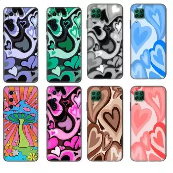 Черный чехол из ТПУ для Huawei P30 Lite P30 Pro P40, чехол для Huawei P40 LITE EP Smart 2020, чехол с изображением сердца Love Heart huawei P30 Lite