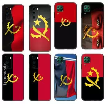 Черный чехол из ТПУ для Huawei P30 Lite P30 Pro P40, чехол для Huawei P40 LITE EP Smart 2020, чехол с флагом Анголы huawei P30