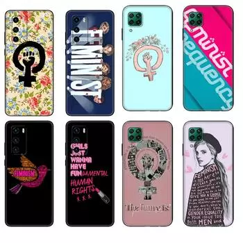 Черный чехол из ТПУ для Huawei P30 Lite P30 Pro P40 чехол для Huawei P40 LITE EP Smart 2020 чехол чехол феминистский феминизм huawei P Smart 2020
