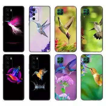 Черный чехол из ТПУ для Huawei P30 Lite P30 Pro P40, чехол для Huawei P40 LITE EP Smart 2020, чехол, симпатичная колибри huawei P Smart 2020
