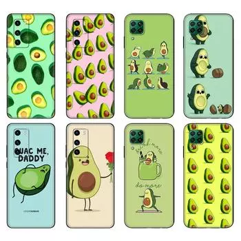 Черный чехол из ТПУ для Huawei P30 Lite P30 Pro P40, чехол для Huawei P40 LITE EP Smart 2020, чехол с зеленым авокадо huawei P Smart 2020