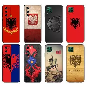 Черный чехол из ТПУ для Huawei P30 Lite P30 Pro P40, чехол для Huawei P40 LITE EP Smart 2020, чехол с флагом Албании huawei P Smart 2020