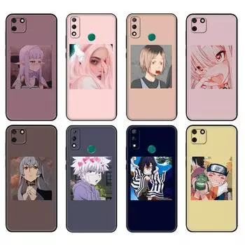 Черный чехол из ТПУ для Huawei Y9S Y6S Y8S Y5P Y7P Y8P, чехол для Huawei Y5 lite Prime 2018 Y6 2019, чехол с аниме-значками huawei Y5 Prime 2018