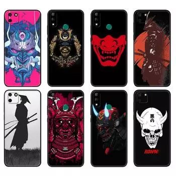 Черный чехол из ТПУ для Huawei Y9S Y6S Y8S Y5P Y7P Y8P чехол для Huawei Y5 lite Prime 2018 Y6 2019 чехол японский самурай они маска своими руками huawei Y5 Prime 2018