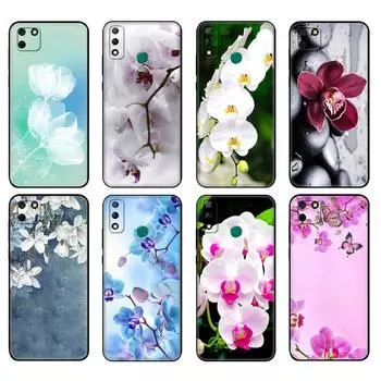 Черный чехол из ТПУ для Huawei Y9S Y6S Y8S Y5P Y7P Y8P чехол для Huawei Y5 lite Prime 2018 Y6 2019 чехол Orchid Flowers Colorfu huawei Y5 Prime 2018