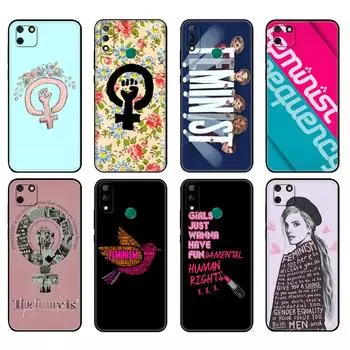 Черный чехол из ТПУ для Huawei Y9S Y6S Y8S Y5P Y7P Y8P, чехол для Huawei Y5 lite Prime 2018 Y6 2019, чехол феминистский феминизм huawei Y6 2019