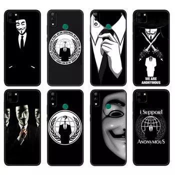 Черный чехол из ТПУ для Huawei Y9S Y6S Y8S Y5P Y7P Y8P чехол для Huawei Y5 lite Prime 2018 Y6 2019 чехол Anonymous huawei Y5 Prime 2018
