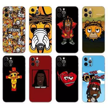 Черный чехол из ТПУ для iPhone 5 5S SE 2020 6 6S 7 8 plus x 10 XR XS 11 12 mini pro MAX задняя крышка Fundas Glo Gang Chief Keef Capa iphone 5 5S SE