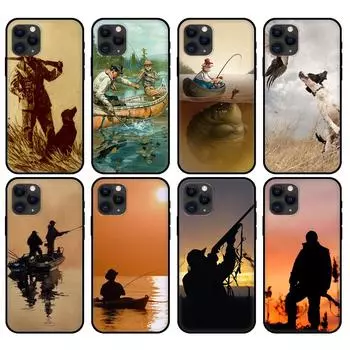 Черный чехол из ТПУ для iphone 5 5s se 6 6s 7 8 plus x 10, чехол для iphone XR XS 11 pro MAX, чехол для охоты на животных и рыбалки iphone 5 5S SE