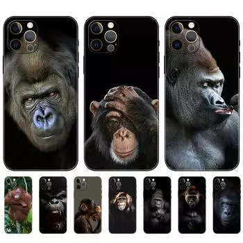Черный чехол из ТПУ для iPhone 5 5S SE 2020 6 6S 7 8 plus x 10 XR XS 11 12 13 mini pro MAX задняя крышка Monkey Gorilla Ape Baby iphone 5 5S SE 2016