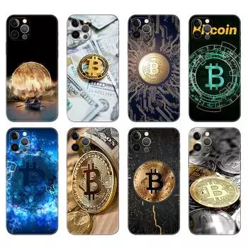 Черный чехол из ТПУ для iPhone 5 5S SE 2020 6 6S 7 8 plus x 10 XR XS 11 12 13 mini pro MAX задняя крышка биткойн iphone 5 5s SE 2016