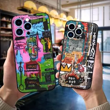 Черный чехол из ТПУ для iPhone 5 5S se 2020 6 6s 7 8 plus x 10 XR XS 11 12 13 mini pro MAX задняя крышка ins уличное граффити с рисунком iphone 5 5S SE 2016