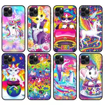 Черный чехол из ТПУ для iphone 5 5S se 6 6s 7 8 plus x 10, чехол для iphone XR XS 11 pro MAX, чехол Fundas Lisa Frank Art Couqe iphone 5 5S SE