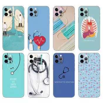 Черный чехол из ТПУ для iPhone 5 5S SE 2020 6 6S 7 8 plus x 10 XR XS 11 12 13 mini pro MAX задняя крышка медсестра медицина iphone 5 5S SE 2016