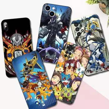 Черный чехол из ТПУ для iPhone 5 5s se 2020 6 6s 7 8 plus x 10 XR XS 11 12 13 mini pro MAX задняя крышка digimon динозавр аниме iphone 13 mini
