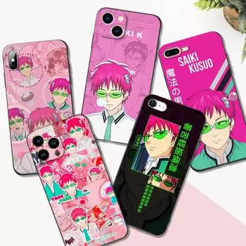 Черный чехол из ТПУ для iPhone 5 5s se 2020 6 6s 7 8 plus x 10 XR XS 11 12 13 mini pro MAX задняя крышка saiki kusuo обои iphone 7 8