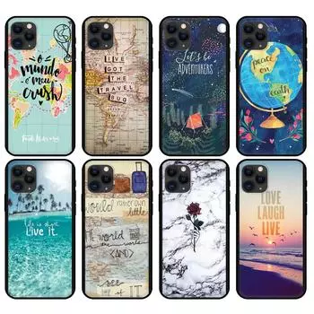 Черный чехол из ТПУ для iPhone 5 5S SE 2020 6 6S 7 8 Plus X 10 XR XS 11 12 Mini Pro MAX Back Summer Travel your Bags Lets Go Clear iphone 5 5S SE