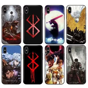 Черный чехол из ТПУ для iPhone 5 5S SE 2020 6 6s 7 8 plus x 10 чехол для iPhone XR XS 11 pro MAX чехол Berserk Guts Anime Cool iphone 5 5S SE