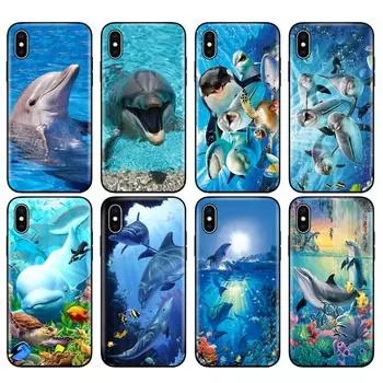 Черный чехол из ТПУ для iPhone 5 5s SE 2020 6 6s 7 8 plus x 10 чехол для iPhone XR XS 11 pro MAX ocean dolphin Dance Jumping iphone 11 pro