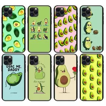 Черный чехол из ТПУ для iPhone 5 5S SE 2020 6 6S 7 8 plus x 10 XR XS 11 12 mini pro MAX задняя крышка Зеленый авокадо iphone 5 5S SE