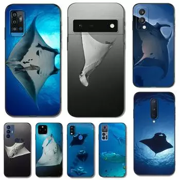 Черный чехол из ТПУ для oneplus 8 pro 8t 9 9R Nord 2 ce N10 N20 SE N100 N200 4G 5G Animal manta ray ONEPLUS 9R