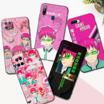 Черный чехол из ТПУ для OPPO A32 A33 A53 A53S A54 A55 A73 A74 A76 A77 A91 A94 A95 A93S A92S 4G 5G saiki kusuo обои OPPO A77 5G 2022