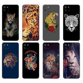 Черный чехол из ТПУ для OPPO Realme C11, чехол для Realme C 11 RealmeC11, задняя крышка RMX2185, бампер, тигр, леопардовый принт, пантера Realme C11 2020