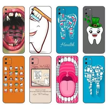 Черный чехол из ТПУ для OPPO Realme C11, чехол для Realme C 11, RealmeC11, задняя крышка RMX2185, бампер, милый мультяшный зуб дантиста Realme C11 2020
