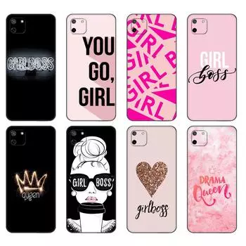 Черный чехол из ТПУ для OPPO Realme C11, чехол для Realme C 11, RealmeC11, задняя крышка RMX2185, чехол-бампер, Boss lady Girl power Customer Realme C11 2020