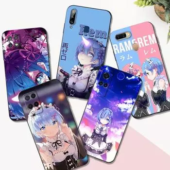 Черный чехол из ТПУ для OPPO Reno 7 7Z 8 Lite 4G 5G PRO F11 F17 F15 F19 F19S F21 Ram Rem аниме-мультфильм OPPO F17