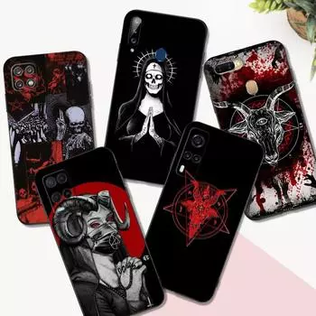 Черный чехол из ТПУ для OPPO Reno 7 7Z 8 Lite 4G 5G PRO F11 F17 F15 F19 F19S F21 сатанинский череп OPPO F15