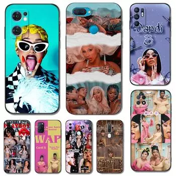 Черный чехол из ТПУ для OPPO Reno 6 5 3 4 4Z 4F SE 5F 5Z PRO PLUS lite 6 6z 4G 5G Cardi-B OPPO Reno5 4G