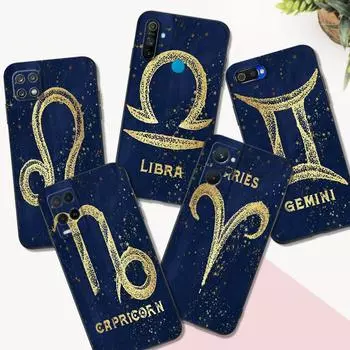 Черный чехол из ТПУ для Realme C3 C35 C20 C21 C21Y C25 C25Y C25S C11 2021 2020 крышка созвездие знак Realme C35
