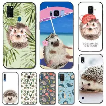 Черный чехол из ТПУ для Samsung Galaxy A6 A8 A9 2018 plus Hedgehog Samsung A9 2018