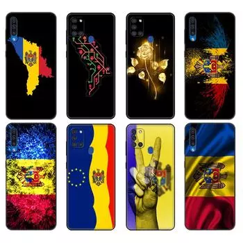 Черный чехол из ТПУ для Samsung Galaxy A50 50S A30S A10 A01 A11 A21S A31 A41 A51 A71 M21 M30S S10 LITE, чехол с флагом Молдовы Samsung A01