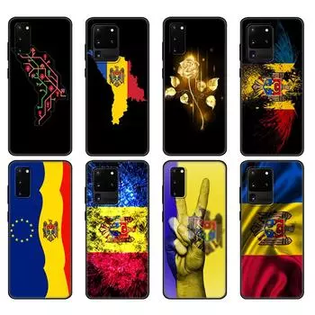 Черный чехол из ТПУ для Samsung Galaxy S20/S20 PLUS/S20 ultra/S20+/S20FE задняя крышка с флагом Молдовы Samsung S20