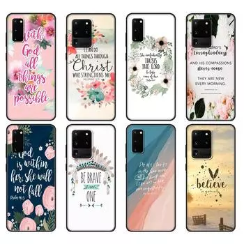 Черный чехол из ТПУ для Samsung Galaxy S20/S20 PLUS/S20 ultra/S20+/S20FE задняя крышка калибра Библия цитаты Samsung S20