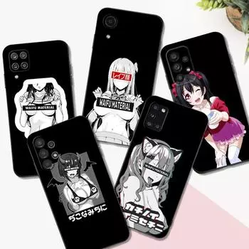 Черный чехол из ТПУ для Samsung Galaxy M53 M13 M62 A12 A22 A22S A32 A42 A52 A52S A72 4g 5g A20S Waifu Girl Anime Samsung A52S