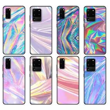 Черный чехол из ТПУ для Samsung Galaxy S20/S20 PLUS/S20 ultra/S20+/S20FE задняя крышка с голографическим переливающимся принтом Samsung S20