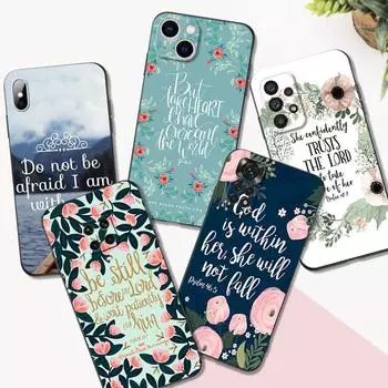 Черный чехол из ТПУ для Samsung Galaxy A50 50S A30S A10 A01 A11 A21S A31 A41 A51 A71 Чехол Библия стих Филиппийцам Samsung A50S