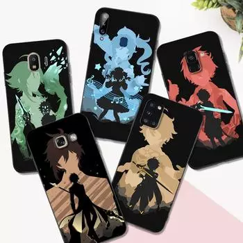 Черный чехол из ТПУ для Samsung Galaxy A6 A8 A9 2018 plus Genshin Impact Anime Samsung A8 PLUS 2018