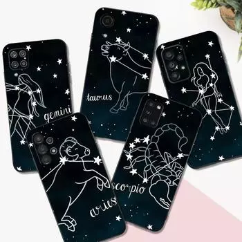 Черный чехол из ТПУ для Samsung Galaxy F23 M12 M22 M23 M32 4G M52 5G M30S M21 знак зодиака Samsung M32 4G